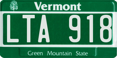 VT license plate LTA918