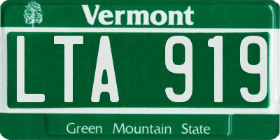 VT license plate LTA919