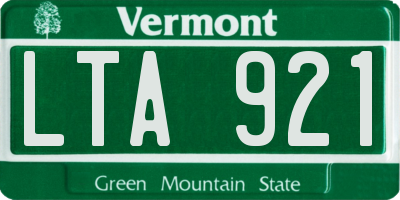 VT license plate LTA921