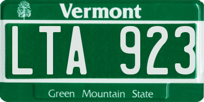 VT license plate LTA923