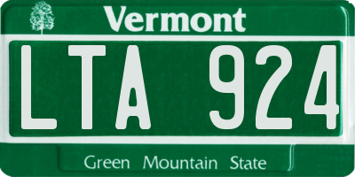 VT license plate LTA924