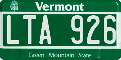 VT license plate LTA926