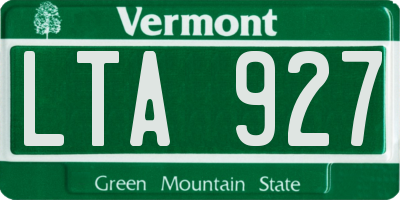 VT license plate LTA927