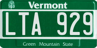 VT license plate LTA929