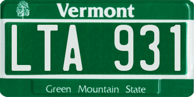 VT license plate LTA931