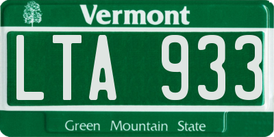 VT license plate LTA933