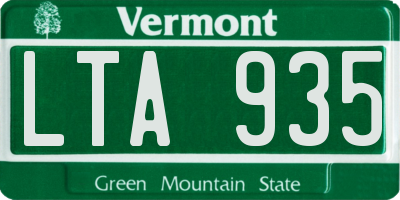 VT license plate LTA935