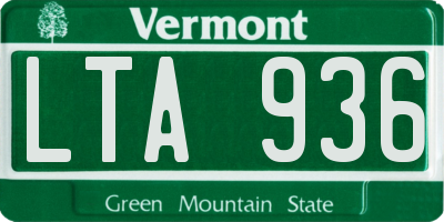 VT license plate LTA936