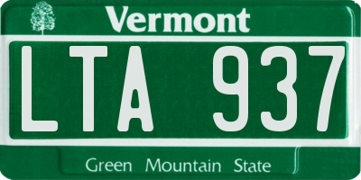 VT license plate LTA937
