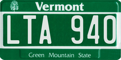VT license plate LTA940