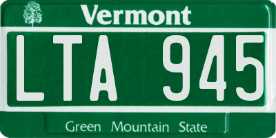 VT license plate LTA945