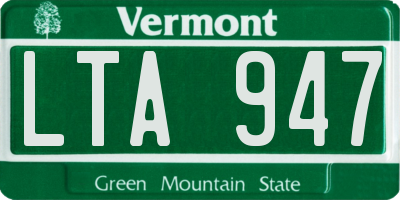 VT license plate LTA947