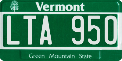 VT license plate LTA950