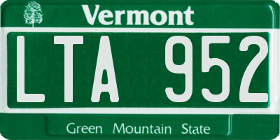 VT license plate LTA952