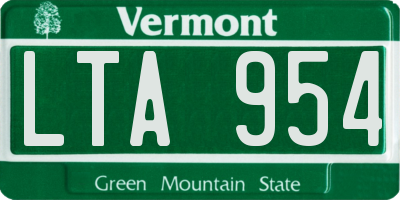 VT license plate LTA954