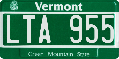 VT license plate LTA955
