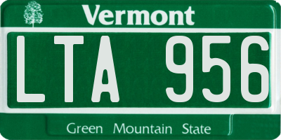 VT license plate LTA956