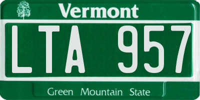 VT license plate LTA957