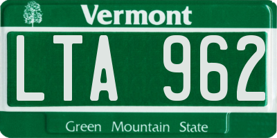 VT license plate LTA962