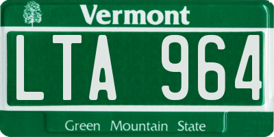 VT license plate LTA964