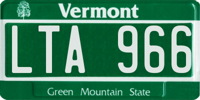 VT license plate LTA966