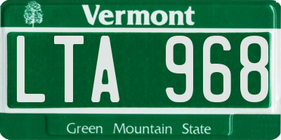 VT license plate LTA968