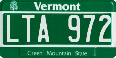 VT license plate LTA972