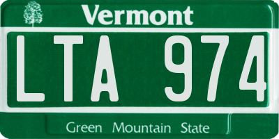 VT license plate LTA974