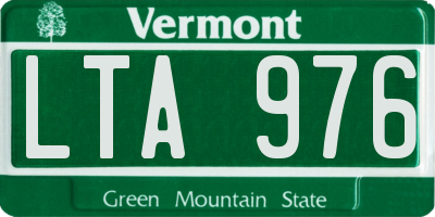 VT license plate LTA976