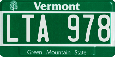 VT license plate LTA978