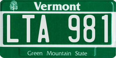 VT license plate LTA981
