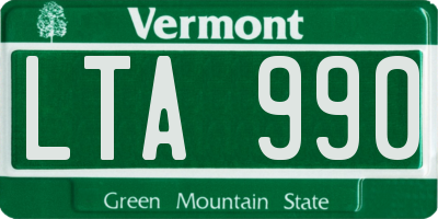 VT license plate LTA990