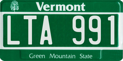 VT license plate LTA991