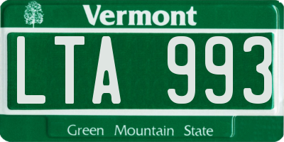 VT license plate LTA993
