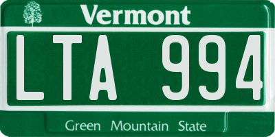 VT license plate LTA994