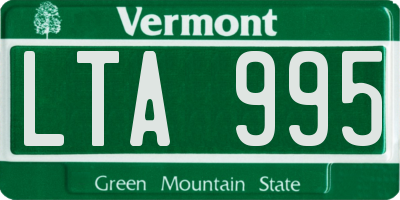 VT license plate LTA995