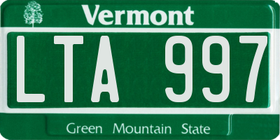 VT license plate LTA997