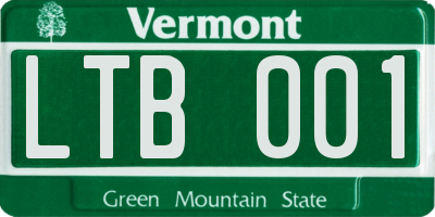 VT license plate LTB001