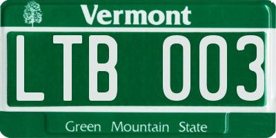 VT license plate LTB003
