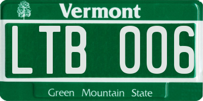 VT license plate LTB006