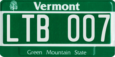 VT license plate LTB007