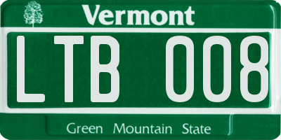 VT license plate LTB008