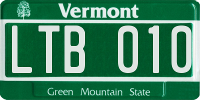 VT license plate LTB010