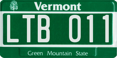 VT license plate LTB011