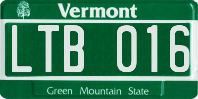 VT license plate LTB016