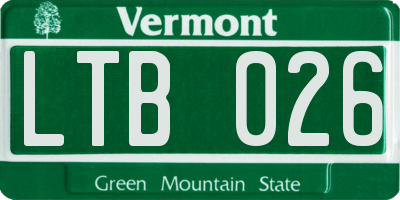 VT license plate LTB026