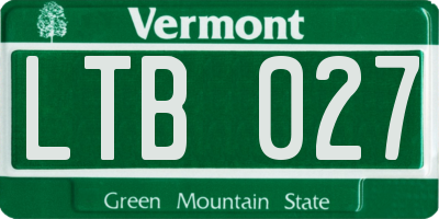 VT license plate LTB027