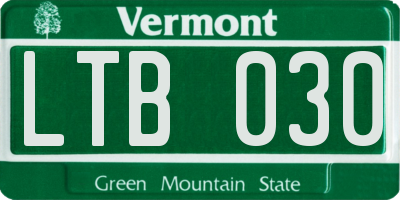VT license plate LTB030
