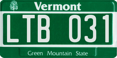 VT license plate LTB031
