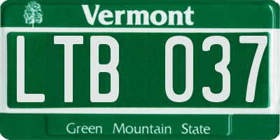 VT license plate LTB037